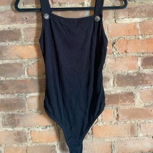 Black Bodysuit with button detail Size Large